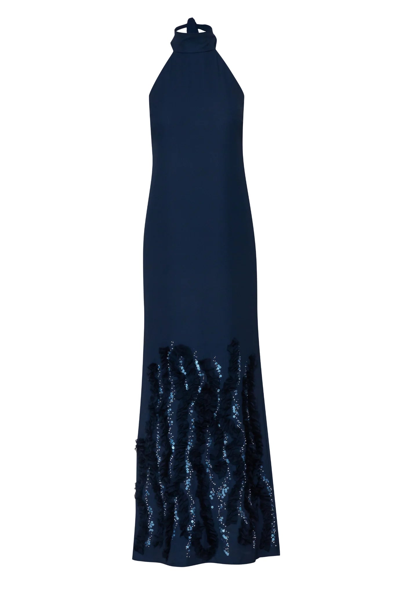 VESTIDO AZUL MARINO HALTER