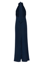 VESTIDO AZUL MARINO HALTER