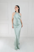 Vestido Satin Moño Espalda