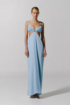 VESTIDO AZUL CIELO TIRANTES CUT OUT