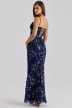 Vestido Azul Lentejuela Corset MLA-834