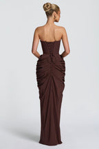 Vestido Café Strapless Corset Drapeado ML-495