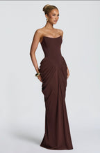 Vestido Café Strapless Corset Drapeado ML-495