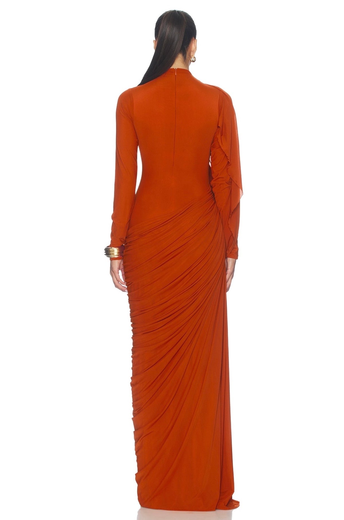 Vestido Naranja Manga Larga