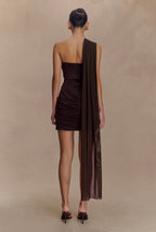 Vestido Café Stretch Mini Estola MCA-106