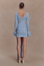 Vestido Azul Cielo Manga Larga Mini MC-67