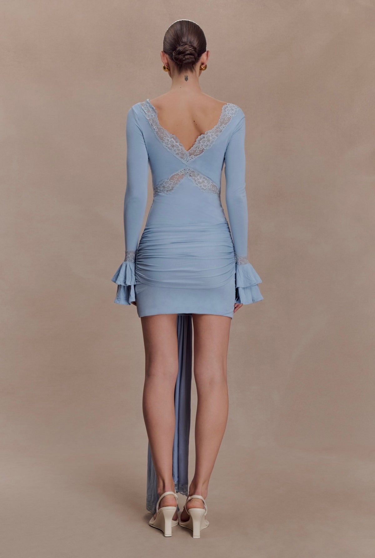 Vestido Azul Cielo Manga Larga Mini MC-67