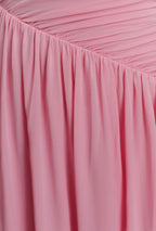 Vestido Rosa Barbie Un Hombro Asimétrico Stretch ML-998