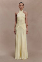 Vestido Amarillo Pastel Halter Stretch MLA-522