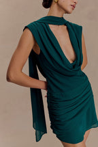 Vestido Verde Esmeralda Mini Gasa MC-60