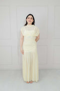 Vestido Amarillo Mesh Cuello Alto
