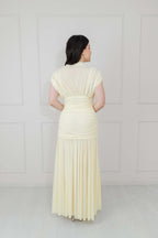 Vestido Amarillo Mesh Cuello Alto