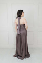 Vestido Halter Gasa Brillosa