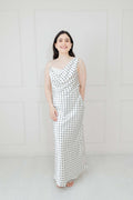 Vestido Blanco Polka Dots Satín