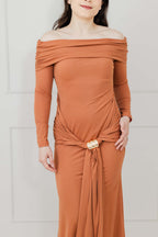 Vestido Naranja Stretch Manga Larga
