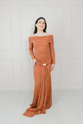 Vestido Naranja Stretch Manga Larga