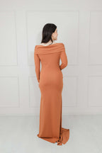 Vestido Naranja Stretch Manga Larga