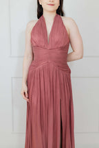 Vestido Halter Gasa Brillosa