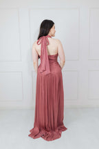 Vestido Halter Gasa Brillosa