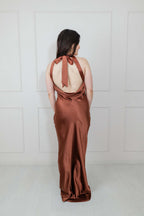 Vestido Satin Moño Espalda