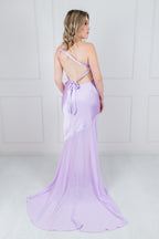 Vestido Satin Espalda Cruzada