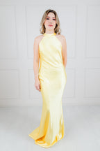 Vestido Satin Moño Espalda
