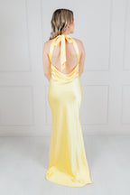 Vestido Satin Moño Espalda