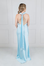Vestido Halter Satin Recto