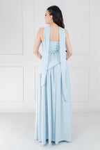 Vestido Azul Cielo Strapless Asimetrico