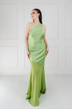 Vestido Satin Espalda Cruzada