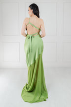 Vestido Satin Espalda Cruzada