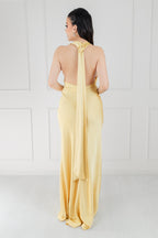 Vestido Halter Satin Recto