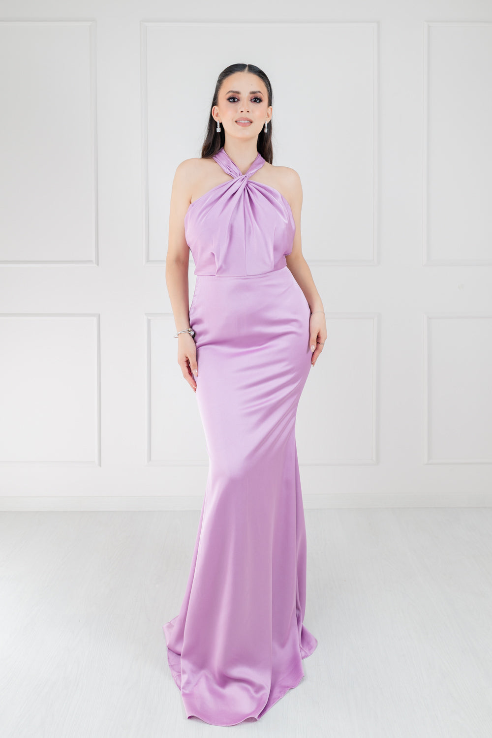Vestido Lila Satin Halter