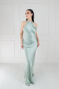 Vestido Satin Moño Espalda