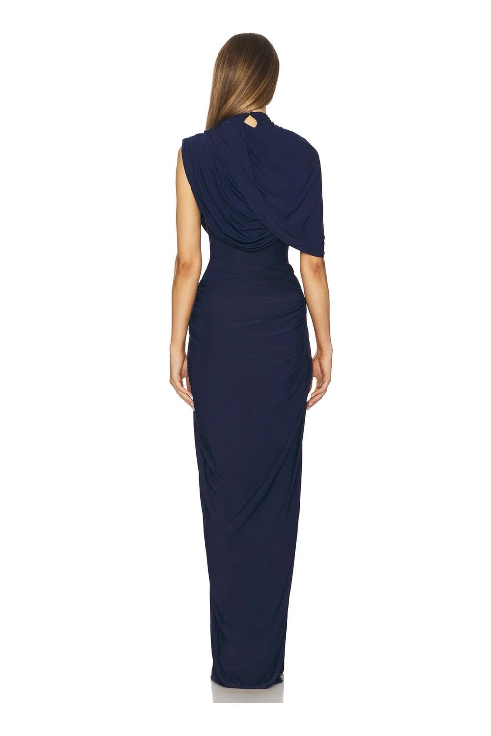 VESTIDO AZUL MARINO STRETCH CAPA