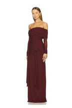 VESTIDO VINO MANGA LARGA MESH