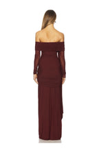 VESTIDO VINO MANGA LARGA MESH