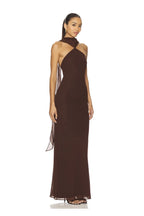 VESTIDO CAFÉ HALTER ESTOLA