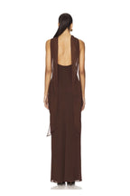 VESTIDO CAFÉ HALTER ESTOLA