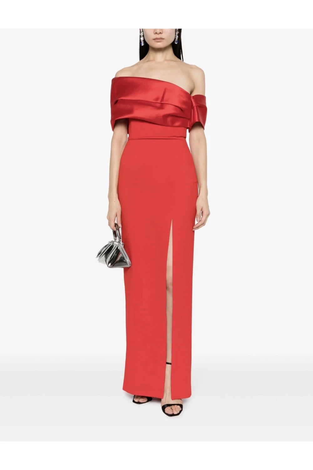 VESTIDO ROJO MANGAS HOMBROS