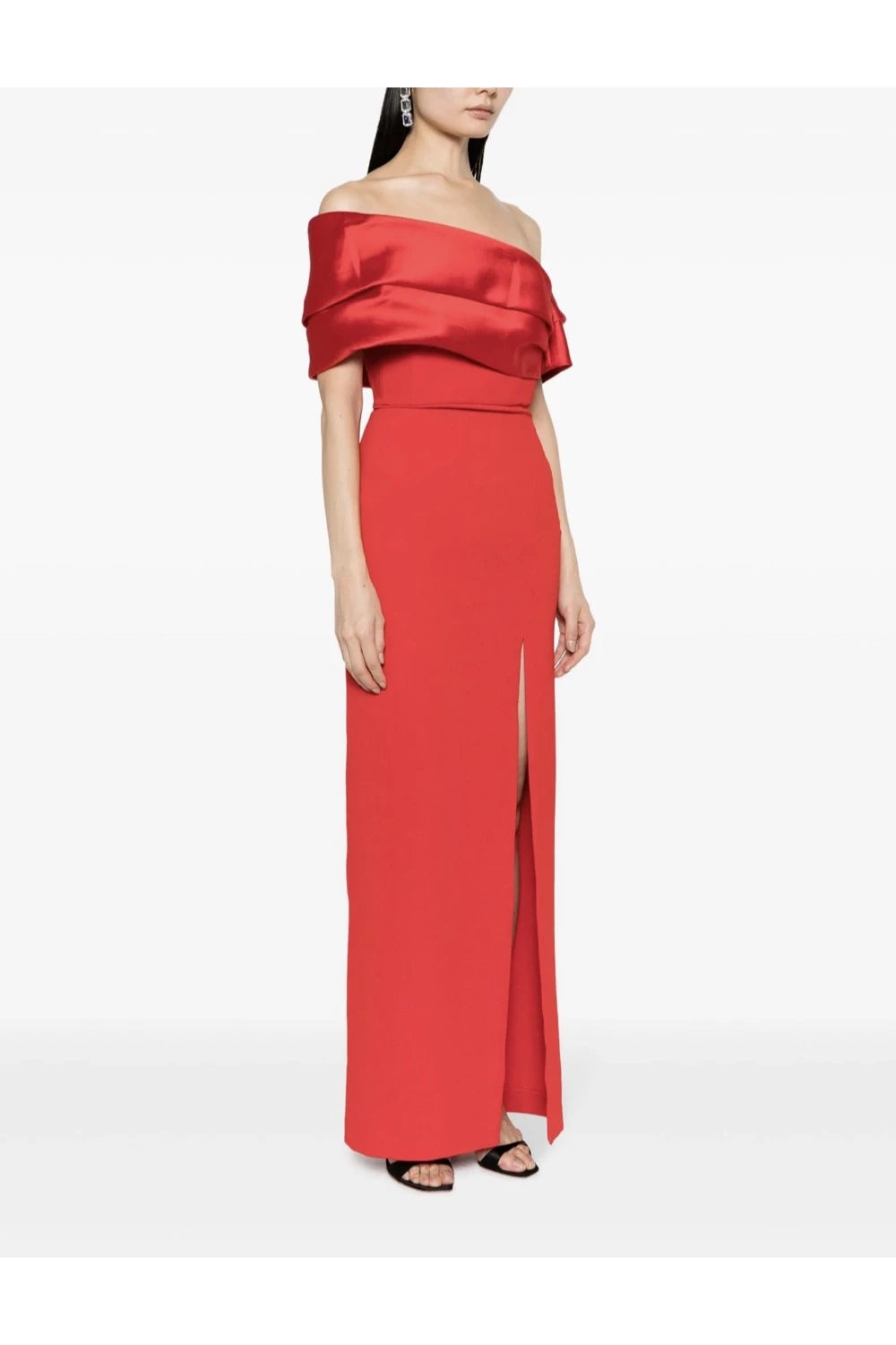 VESTIDO ROJO MANGAS HOMBROS