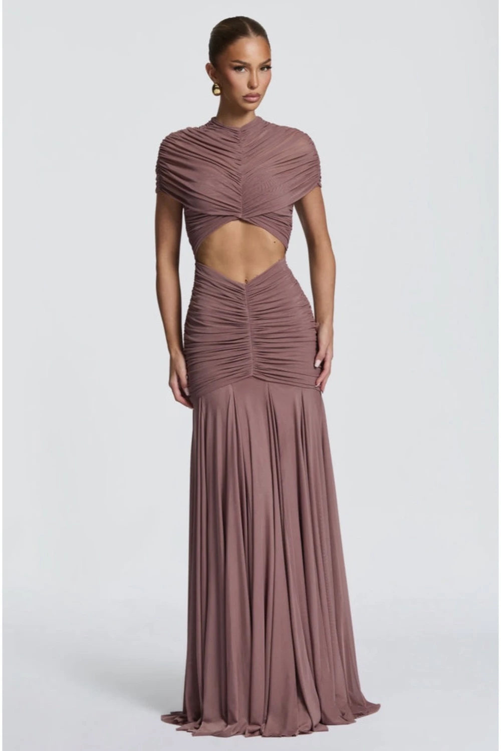 VESTIDO MALVA MESH CUT OUT