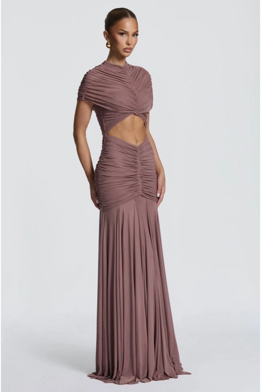 VESTIDO MALVA MESH CUT OUT