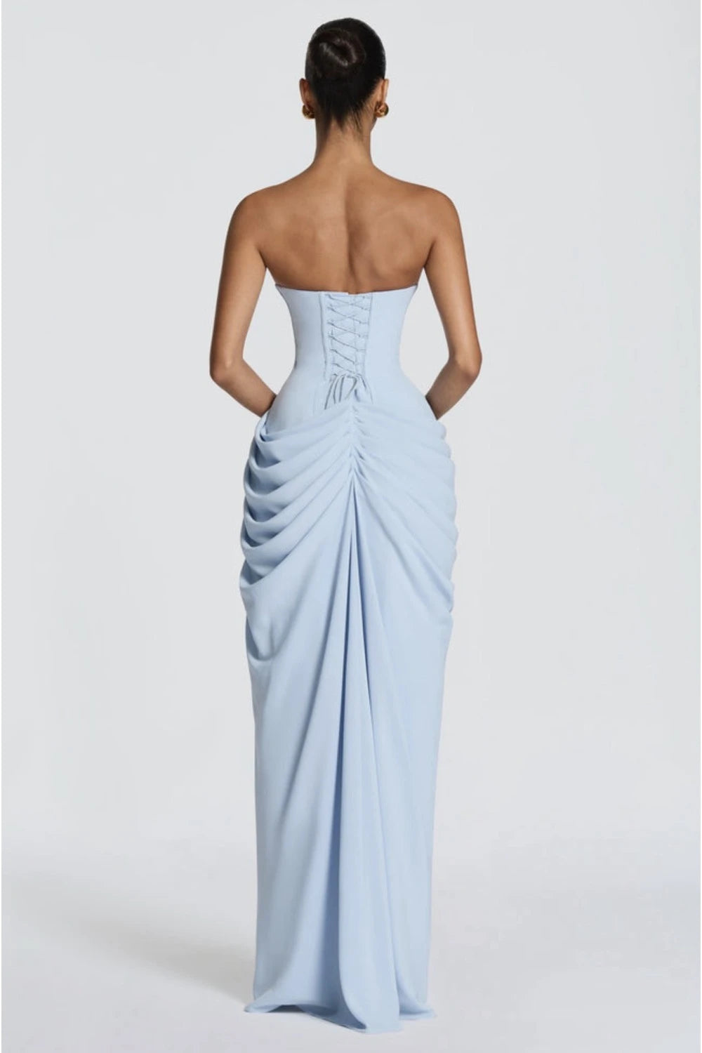 VESTIDO AZUL CIELO STRAPLESS CORSET