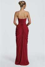 VESTIDO ROJO STRAPLESS CORSET