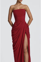 VESTIDO ROJO STRAPLESS CORSET