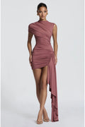VESTIDO MALVA CORTO ESTOLA