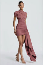 VESTIDO MALVA CORTO ESTOLA