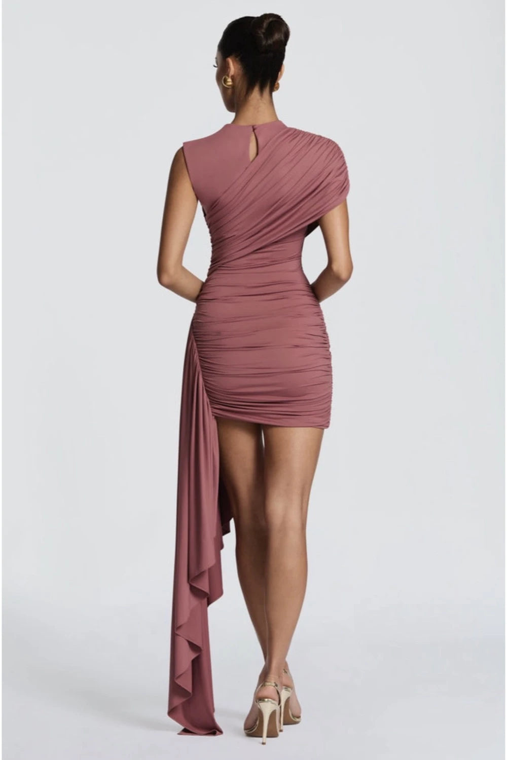 VESTIDO MALVA CORTO ESTOLA