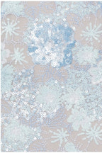 VESTIDO AZUL CIELO FLORES LENTEJUELA